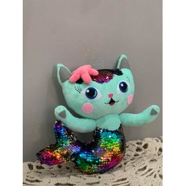 Handmade Cat Plush/stuffed Mermaid plushie/handsewn soft cat plushie