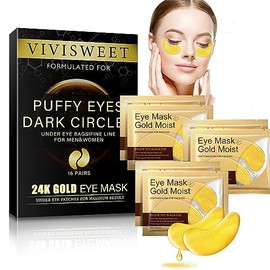 32pcs HOUSN Eye Patches Eye Masks, Collagen Gold Eye Patches, Collagen Eye Mask, Patches Dark Circles and Bags, for Moisturizing, Anti-Wrinkle, Anti-Aging, Dark Circles and Pockets