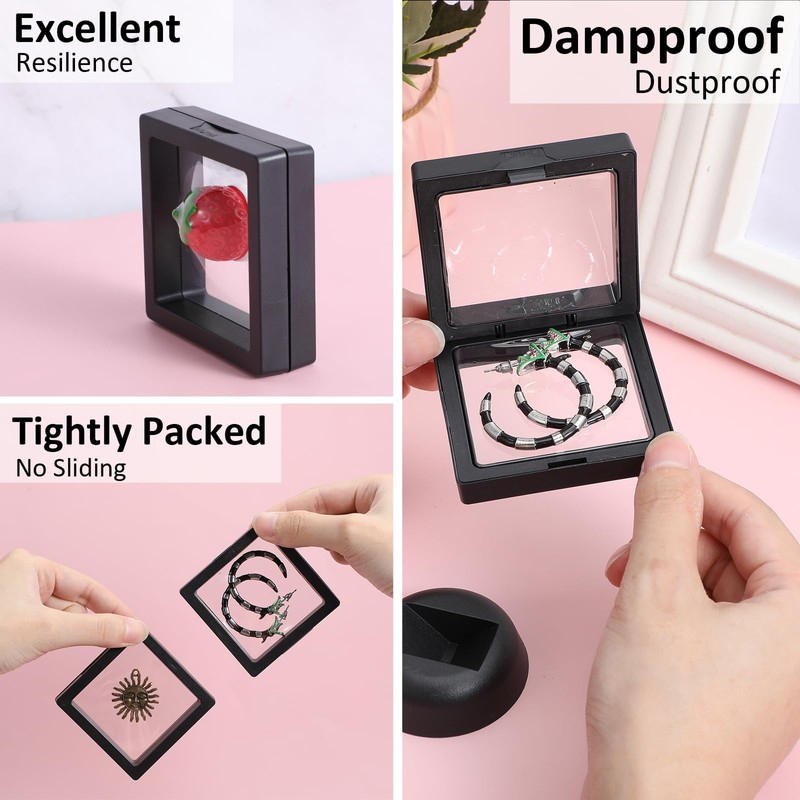 Gjinxi Seashell Display Box 2Pcs, Transparent Frame Seashell Display Case