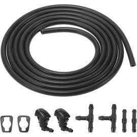 MACHSWON 2 Meters Windshield Washer Hose with 2pcs Connectors Replaces 55079049AA 7pcs Front Windshield Washer Nozzles for Jeep Grand Cherokee for Saturn