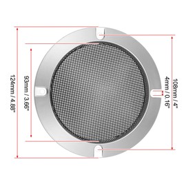 MACHSWON 4 Speaker Grille Cover Mesh Trim Round Subwoofer Grille Horn Protective Guard Silver Tone Car Auto Stereo Accessory for Auto Car