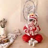 Chinese New Year Baby Romper Cotton Vintage Coil Buckle Festive