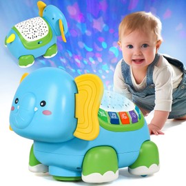 jerryvon Baby Toy 6-12 Months - Crawling Toy with Music, Star Projector & Sleep Light, Educational Toy for Boys & Girls 1 Year Old Baby