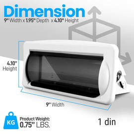 1 Stereo Container Compatible with Pyle PLMRCW2 1 DIN Marine Waterproof and Water and Sunproof White for Boat Pool Pack of 1