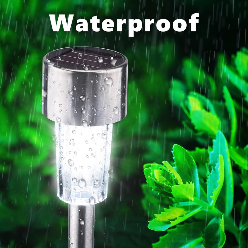 Joomer 12 Pack Solar Lights Outdoor Waterproof, Solar Pathway Lights