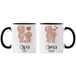 Trendation - You Will Be Grandma and Grandpa 2022 Gift Pregnancy Announcement Surprise Baby Du Wirst Grandparents Cups Set Grandparents (Black)