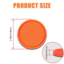 Car Cup Holder Coaster, 4PCS Universal Non-Slip Cup Holders Embedded in Ornaments Coaster, Car Interior Accessories (Orange)