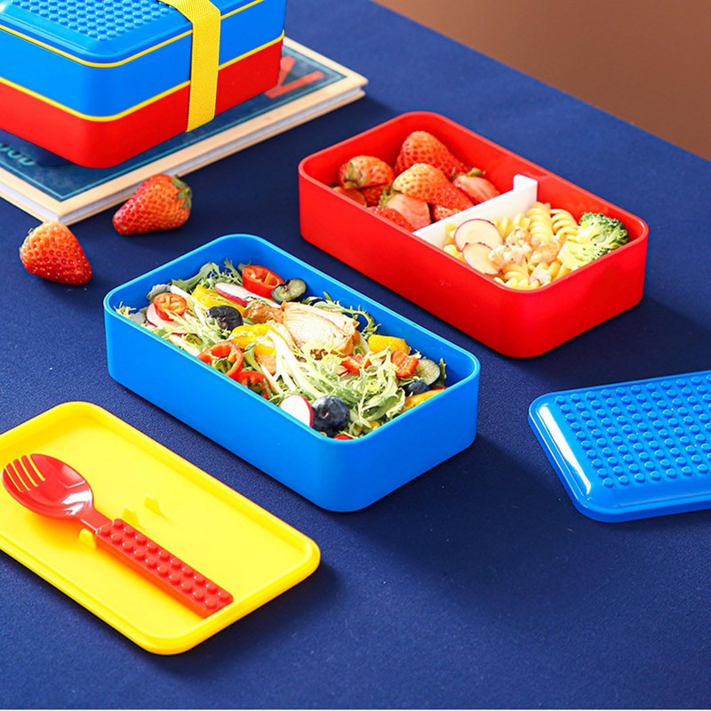 EuphoCorner Double layered building block lunch box