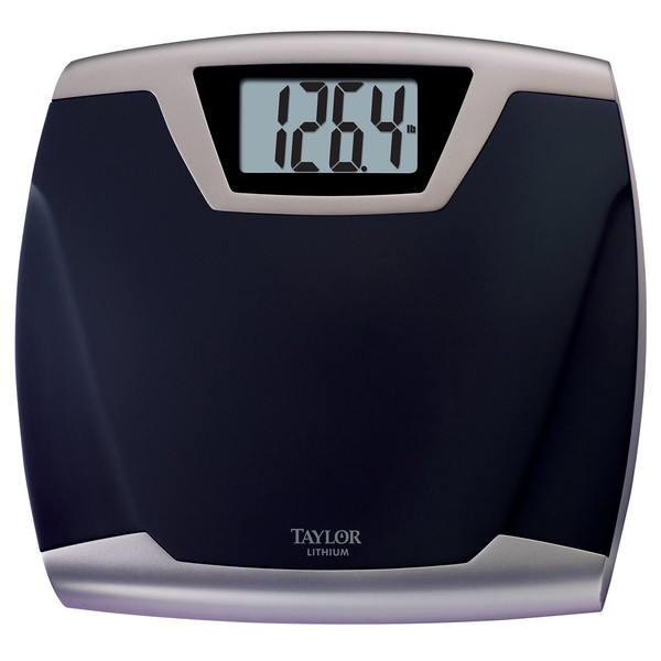 Taylor Digital Scales for Body Weight, Extra High 440 LB Capacity, Rubberized Anti-slip Mat, Oversized Readout, Beeps when weight locks, Auto On and Off Scale, 14.0 x 12.4 Inches