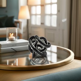 Torre & Tagus Orbit Mini Glass Decor Ball, 3-inch Diameter, Black