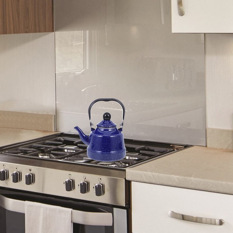 HEMOTON Enameled Tea Kettle with Handle Stovetop Tea Kettle Enamel