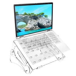 ACOMPATIBLE Laptop Stand for Desk,Ergonomic Adjustable Height Computer Riser,Clear Acrylic Holder Notebook Stand,More Stable Laptop Riser Compatible with 10-17.3 inch Notebook(Clear)