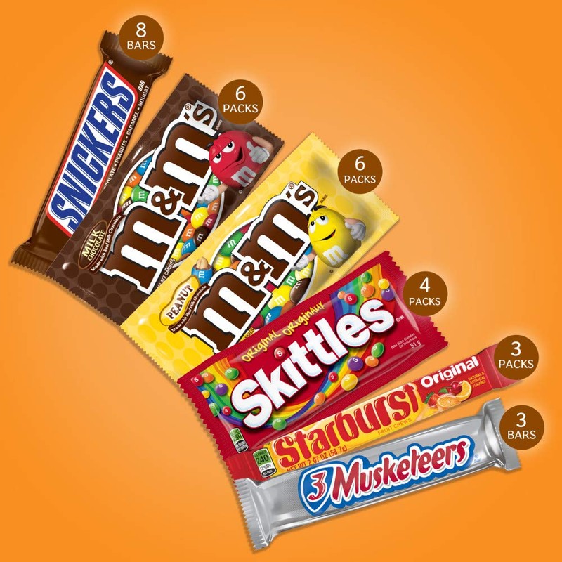 M&M'S, SNICKERS, 3 MUSKETEERS, SKITTLES & STARBURST Variety Pack Full