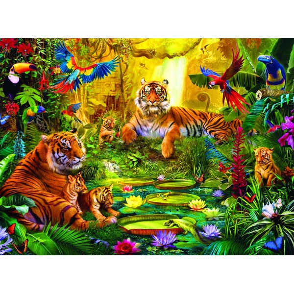 Buffalo Games - Signature Collection - Tiger Family in the Jungle - 1000 Piece Jigsaw Puzzle
