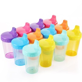 Mifoci 24 Pack 6.7 Oz. Sippy Cups without Stopper for Toddlers 1-3, Non-Spill Training Cups with Lids for Infant Small Baby Reusable Sippy Drinking, Dishwasher Safe, 6 Assorted Color