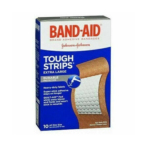 Band-Aid Tough-Strips Adhesive Bandages Extra Large All