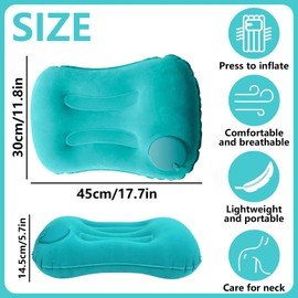 LaresDay Aufblasbares Camping Kissen, Ultraleichtes Aufblasbares Kissen für Strand, Komprimierbar Kompakt Ergonomisch Reisekissen Strandkissen Kopfkissen für Outdoor, Camping, Wandern，für Auto (Grün)