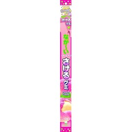 UHA Mikakuto Sakeru Long Stringy Gummy Peach 1.16 OZ (Pack of 10)