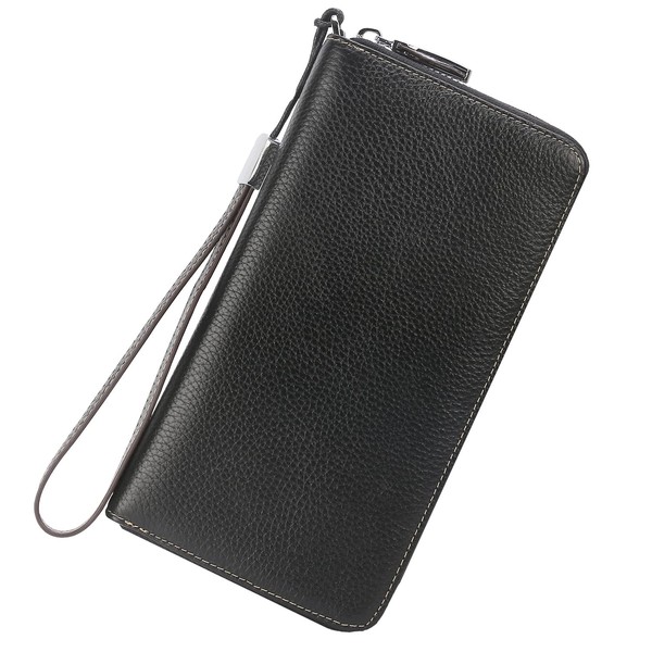 Lavemi Women's RFID Blocking 100% Leather Large Capacity Zip Around