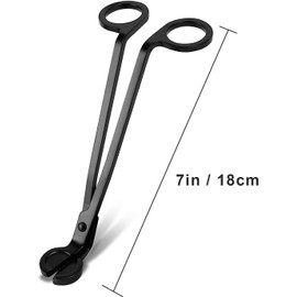 2 PCS Wick Trimmer, Polished Stainless Steel with Coating Wick Clipper Cutter, Scissors, Reaches Deep Into Candles to Cut Spent Wicks, Allow Cleaner Burn, Black