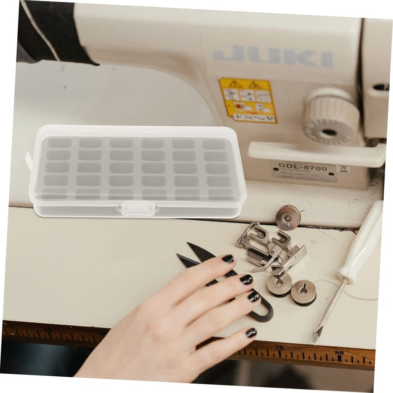 DOITOOL 1pc Slots Bobbin Storage Case Durable Plastic Bobbin Holder