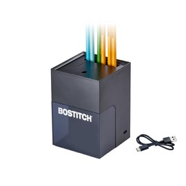 Bostitch Konnect Rechargeable Battery Pencil Sharpener for KT2 Desk Organizer No.2/Colored Pencils, Black