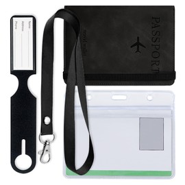 Kalevel Lightweight Passport Holder Leather Travel Wallet RFID Blocking Passport Cover with Sim Card Slot Premium for Women 4 Pack Black