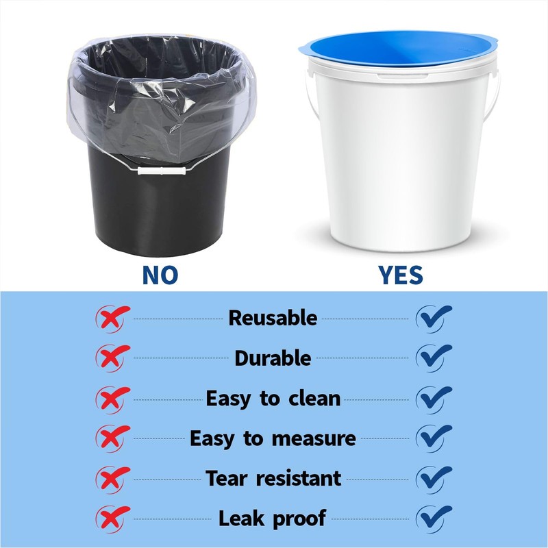 5 Gallon Bucket Liner Reusable Rubber Bucket Saver Liner for