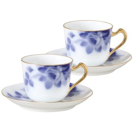 Okura Toen 57CR/8011 Blue Rose (8011) Coffee Cup & Saucer Pair Set