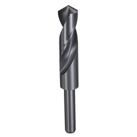 sourcing map 21mm Drill Bit 1/2" Reduced Shank Round 4241 High Speed Steel Nitriding Black 118° Standard Point for Plastic Wood Copper Aluminum Iron Medium Soft Metal