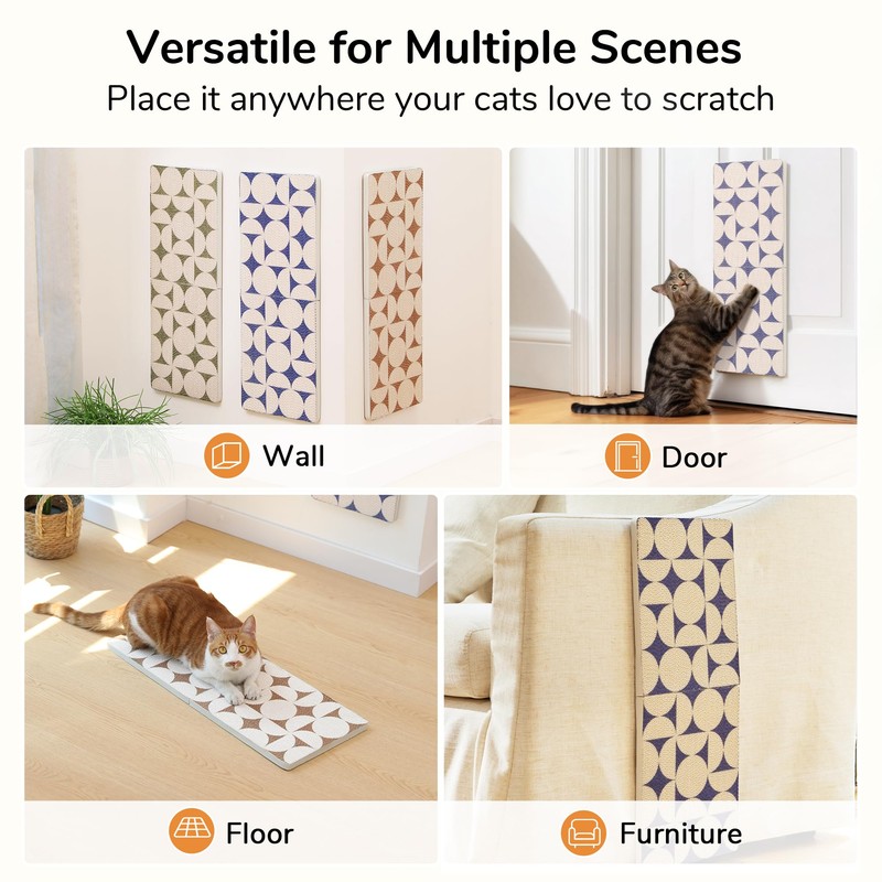 FUKUMARU 3PCS Cat Scratcher, 23.6 Inch Extra Long Cardboard Cat
