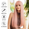 TRUMOST Peach Pink Wig with Bangs for Women 28 Inch