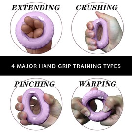 ChinFun Hand Grip Strengthener Ring Forearm Wrist & Finger Exerciser Trainer Silicone Squeezer Gripper for Athlete's Muscle Strengthening Training Tool-Carpal Tunnel Physical Therapy