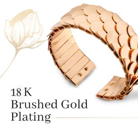 Reptilian Glam 18K Gold Plated Cuff; Serpentine or Scales Bangle look, Hip Bracelet, Fish Scales Modern Gold Plated Cuff or Accessory, Dressed up or down it matches most outfits