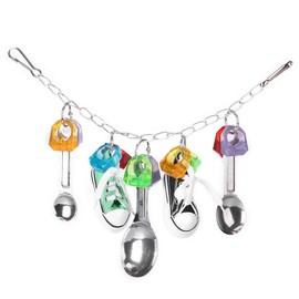 Juguete de Picar para Loro Bloque de Nudos Jaula de Loro Juguetes Masticables Cuchara Delicia Escalada Juguetes Colgantes Para Pájaros Jaula Plástico Colorida Decoración Colgante