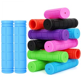 Bike Handle Grips - Bicycle Handlebar Grips 22.2mm for Mountain Bike with No-Slip Pattern | 132mm Soft MTB Grips for Adults Kids Boys Girls Balance Bike Grips Kick Scooter Tricycle Grips