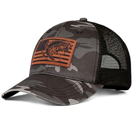 Pnkvnlo Fishing Gifts for Men Snapback Fishing Hats - Outdoor Fishing Hat for Men American Flag Trucker Hat Fishing