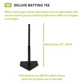 Champion Sports Champion Sports Deluxe Batting Tee - Mounted Adjustable Telescopic Batting Tee