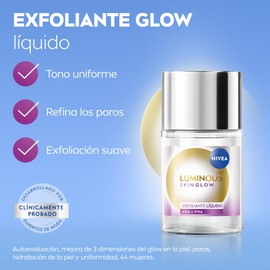 NIVEA LUMINOUS630 SKIN GLOW Flüssigpeeling (100 ml), Peeling ohne Ausspülen für ein sanftes und effektives Hautpeeling, Gesichtspeeling mit AHA, PHA und Aloe Vera für alle Hauttypen