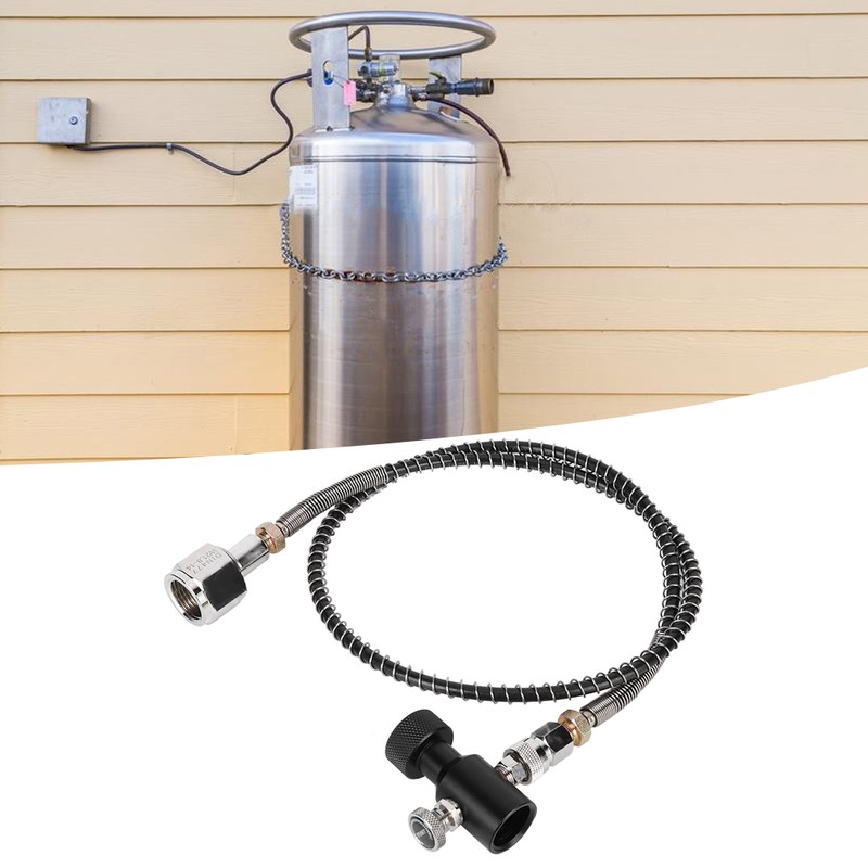 DIN477 36in Spring Hose Electroplate CO2 Adapter Kit with Release
