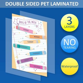Youngever 13 Pack Laminated Educational Preschool Posters for Toddlers and Ki...