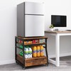 PUNCIA 23.6x21.7in Mini Fridge Stand with Large Capacity Storage Heavy