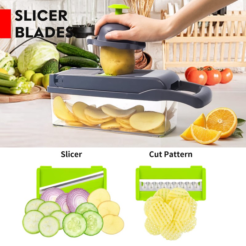Vegetable Chopper, Pro Onion Chopper, Multifunctional 13 in 1 Food