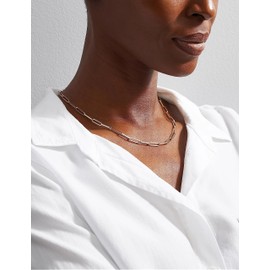 925 Sterling Silver 5mm Paperclip Link Chain Necklace for Women Men Silver Link Chain Necklace for Women 20 Inches