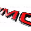Auto Front Rear GMC Black Red Emblem Overlay 2019-2025 GMC