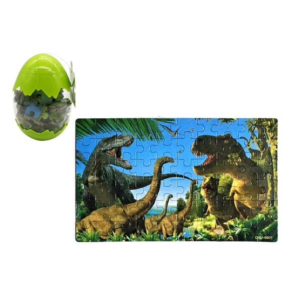 Honnendo Jigsaw Puzzle Dinosaur Capsule Case 60 Pieces (Green)