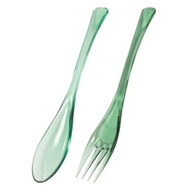 PTW109_195 IJ Plakira Ij Plakira Classic Spoon Fork Set, Smooth, Mouthfeel, 7.9 inches (20 cm), Made in Japan, Bleaching, Outdoor, Green, Kids, Camping, Stylish, Cute, Dessert Spoon, Easy to Hold,