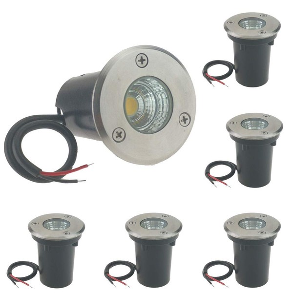 ZSGoes 6 Pack 3W Cool White LED Well In Ground Landscape Lights IP67 Waterproof for Outdoor Lighting, Garden, Yard, Patio, Driveway, Deck, Step, Pathway, Low Voltage 12V 24V DC AC