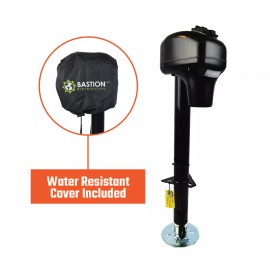 Bastion Distribution 3500lbs Electric Power Tongue Jack for RV Trailer & Camper w/ Waterproof Cover