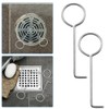 WUSJCOF 6pcs Stainless Steel Drain Key Lifting Hook Drain Grille